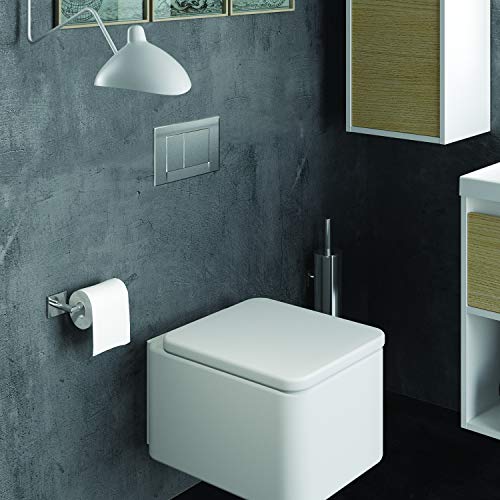 Bath+ by Cosmic Duo Square Portapapel Sin Tapa, Otro, Cromo, 17 x 7.5 x 5 cm