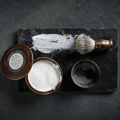 Bath House Español Fig & Nuez moscada Jabón de afeitado en cuenco de madera-100g
