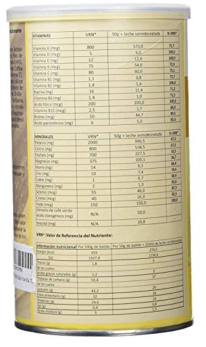 Batido en polvo, sabor a vainilla. Rico en proteínas, excelente como sustituto alimenticio, saciante, controla el peso y ayuda a quemar grasa, con café verde sin cafeína, adelgazante