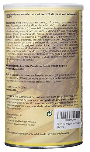 Batido en polvo, sabor a vainilla. Rico en proteínas, excelente como sustituto alimenticio, saciante, controla el peso y ayuda a quemar grasa, con café verde sin cafeína, adelgazante