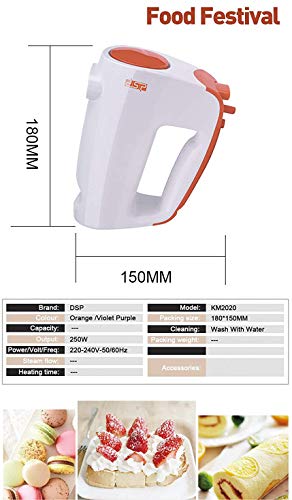 Batidora de Mano eléctrica para Hornear 6 configuraciones de Velocidad Mezclador Alimentos Ajustable Batidor Mano Batidor eléctrico Cocina Mermelada Pastel Revuelva Crema Huevo Alimentos