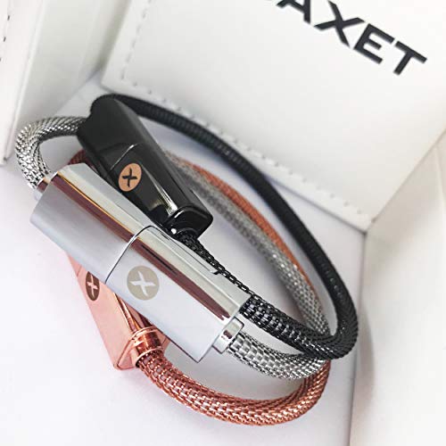 BAXET usefulness accessories Pulsera Recarga | Cable de navegación | Cable de Datos | Cable USB portátil para iPhone, Micro, TypeC | Idea de Regalo tecnológico (20cm Micro)