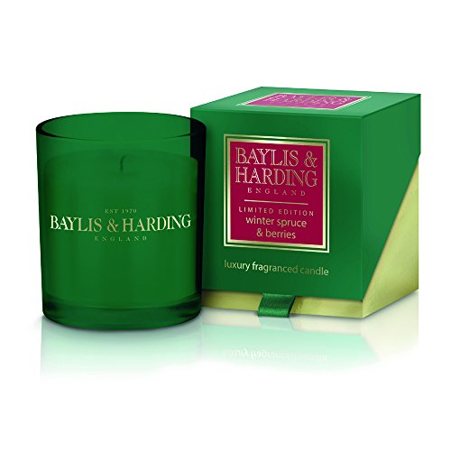 Baylis & Harding - Vela de una sola mecha en caja, aroma de abeto de invierno y bayas