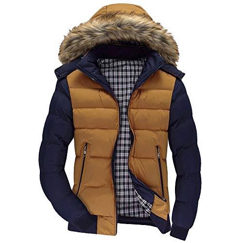 BaZhaHei Hombre Invierno Cazadoras De Plumas Calor Grueso Manga Larga Encapuchado Chaquetas Acolchado Hombre Inverno Chaqueta Acolchada con Capucha De Pelo Espesar Cálido para hoombre