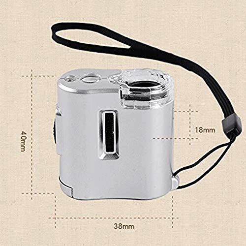 BBGGJ Microscopio de Bolsillo con luz for la inspección de Campo de Fibras, Plantas, células, Piel, Moneda, Vida Silvestre y más