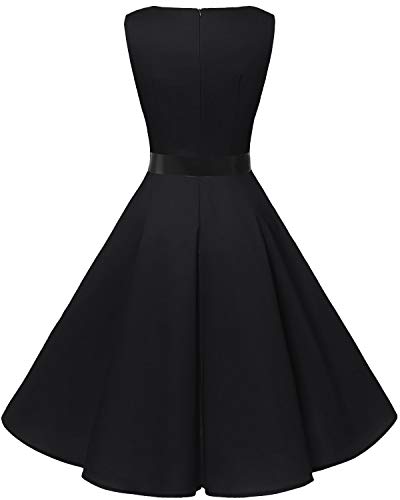Bbonlinedress 50s Vestidos Vintage Retro Rockabilly Clásico Black 2XL