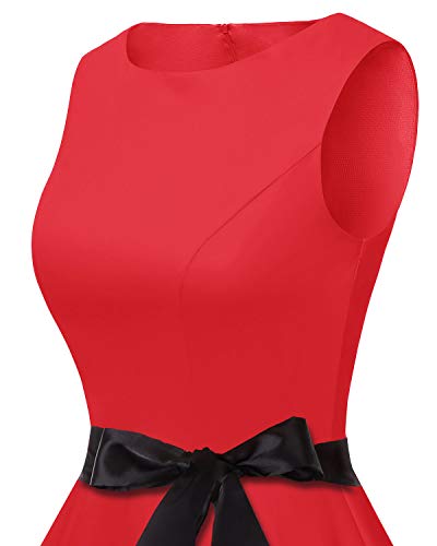 Bbonlinedress 50s Vestidos Vintage Retro Rockabilly Clásico Red XS