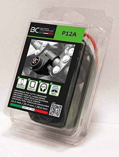 BC Battery Controller 710-P12A - Toma de Mechero/Toma Encendedor 12V Estanca con Soporte Universal para Manillar para Moto
