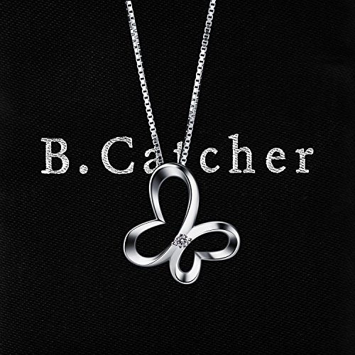 B.Catcher Collar Mujer Colgante Mariposas 925 Plata de Ley ''Sueños de Mariposas'' con para Regalo Originales Cadena 45cm Longitud