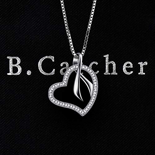 B.Catcher Mujer Collar corazón Colgante 925 Plata ''Ecos de Amor'' con San Valentín Regalo Originales Cadena 45cm Longitud