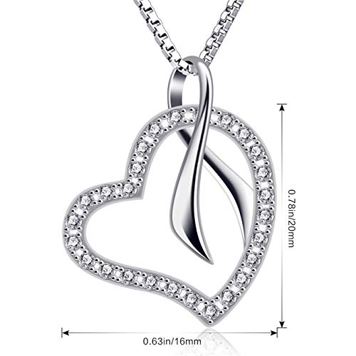 B.Catcher Mujer Collar corazón Colgante 925 Plata ''Ecos de Amor'' con San Valentín Regalo Originales Cadena 45cm Longitud