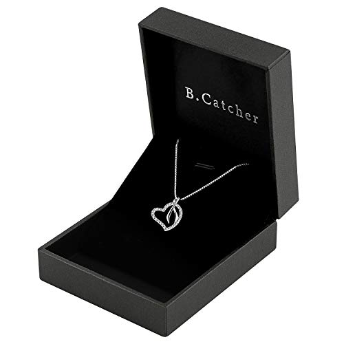 B.Catcher Mujer Collar corazón Colgante 925 Plata ''Ecos de Amor'' con San Valentín Regalo Originales Cadena 45cm Longitud