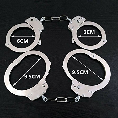 Bdwing - Esposas de Metal con Llaves. Favores de Fiesta para la policía Swat Juego de rol. Esposas de Metal de Juguete para niños: Accesorio para Disfraces (Plata)