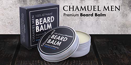 Beard Balm: Use Chamuel Men's All Natural Leave-In Conditioner to Moisturize, Seal, and Style Your Beard--Absorbs Quickly and Keeps Your Beard Looking Great All Day Long! LARGE 2oz/50g Tin. NEW - LIMITED PROMO Price! by Chamuel