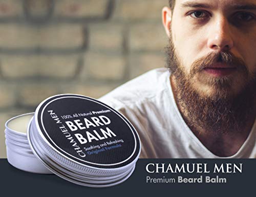 Beard Balm: Use Chamuel Men's All Natural Leave-In Conditioner to Moisturize, Seal, and Style Your Beard--Absorbs Quickly and Keeps Your Beard Looking Great All Day Long! LARGE 2oz/50g Tin. NEW - LIMITED PROMO Price! by Chamuel