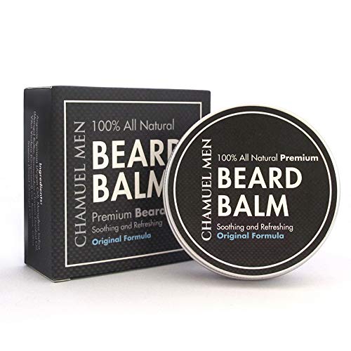 Beard Balm: Use Chamuel Men's All Natural Leave-In Conditioner to Moisturize, Seal, and Style Your Beard--Absorbs Quickly and Keeps Your Beard Looking Great All Day Long! LARGE 2oz/50g Tin. NEW - LIMITED PROMO Price! by Chamuel