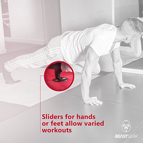 Beast Gear - Discos Deslizantes para Abdominales – Discos Doble Cara Deslizantes para Ejercicios de Abdominales– para Moquetas y Solería