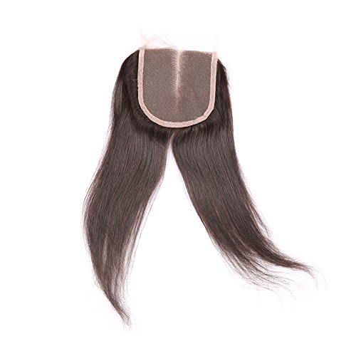 Beata Hair - Extensiones de pelo liso con malla de 3 secciones estilo brasileño con nudos ligeramente blanqueados y pelo de bebé