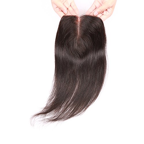 Beata Hair - Extensiones de pelo liso con malla de 3 secciones estilo brasileño con nudos ligeramente blanqueados y pelo de bebé
