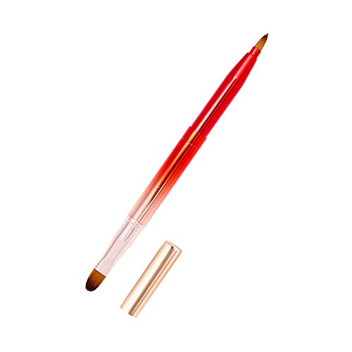 Beaupretty Pincel de Labios retráctil Cepillo de Labios portátil cáscara de Labios lápiz Labial lápiz Labial aplicador de Brillo Pincel Herramientas de Maquillaje (Degradado Rojo)