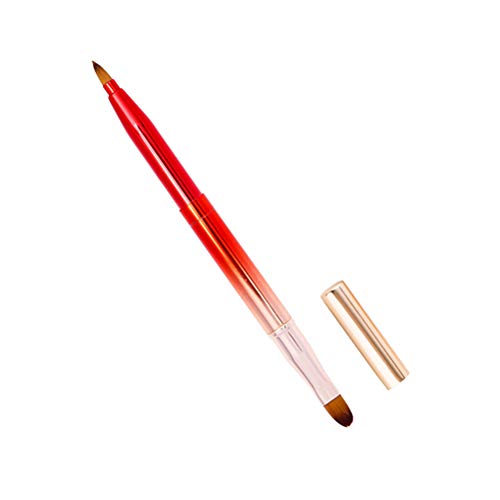 Beaupretty Pincel de Labios retráctil Cepillo de Labios portátil cáscara de Labios lápiz Labial lápiz Labial aplicador de Brillo Pincel Herramientas de Maquillaje (Degradado Rojo)