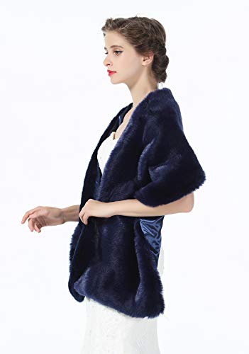 BEAUTELICATE Estola Chal Pelo Mujer Boleros Mantón para Fiesta Bodas Novia Invierno Vestido de Noche S76