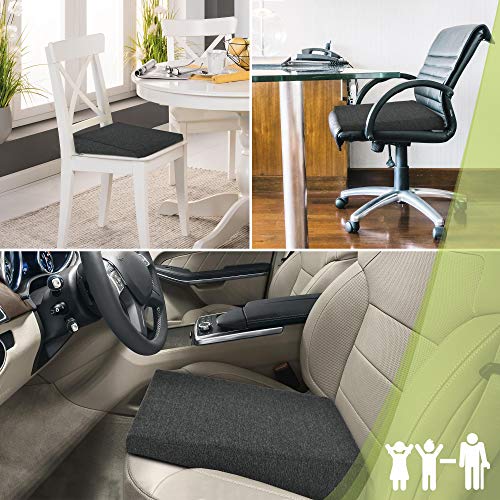Beautissu Cojín de cuña Triangular BeauErgo - Almohada de cuña terapéutica - Travesaño ortopédico ergonómico para Coche u Oficina - 34x37x2-7 cm - con Cremallera y Respaldo Antideslizante