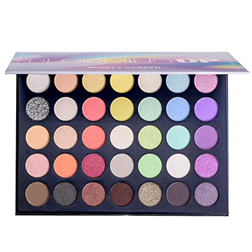 Beauty Glazed Blooming UP Maquillaje profesional de sombras de ojos coloridas 35 Sombra de ojos mate brillante y brillante Shimmery Powder sedoso Paleta de sombras de ojos con brillo prensado