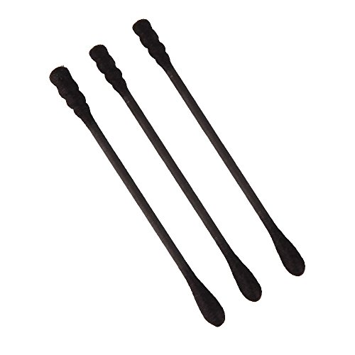 Beauty7 Bastoncillo de Algodón x200 Piezas Negro Salón de Belleza Accesorios en Forma de Ronda o Espiral de la Cabeza La Pasta de Madera Desnatada Carrete