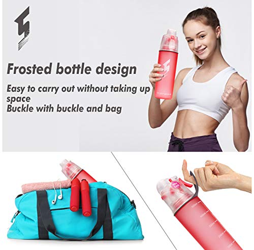 Beber y rociar deportes Botella de agua, Sin BPA & Eco-Friendly Tritan, rápido flujo de agua se abre con 1-Click, Spray a prueba de fugas portátil para ciclismo Camping Senderismo al aire libre