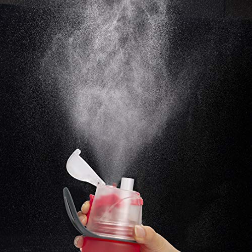 Beber y rociar deportes Botella de agua, Sin BPA & Eco-Friendly Tritan, rápido flujo de agua se abre con 1-Click, Spray a prueba de fugas portátil para ciclismo Camping Senderismo al aire libre