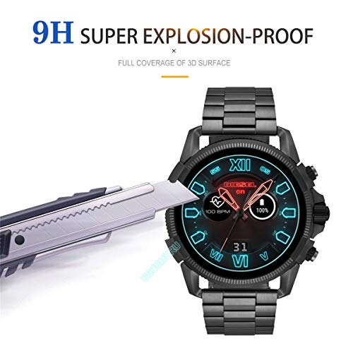 BECEMURU Protector de Pantalla Diesel Full Guard 2.5 Touchscreen, 9H Protector de Pantalla de Vidrio Templado de Cobertura Completa para Smartwatch Diesel(DT2008/DT2009/DT2010/DT2011) [3 Unidades]