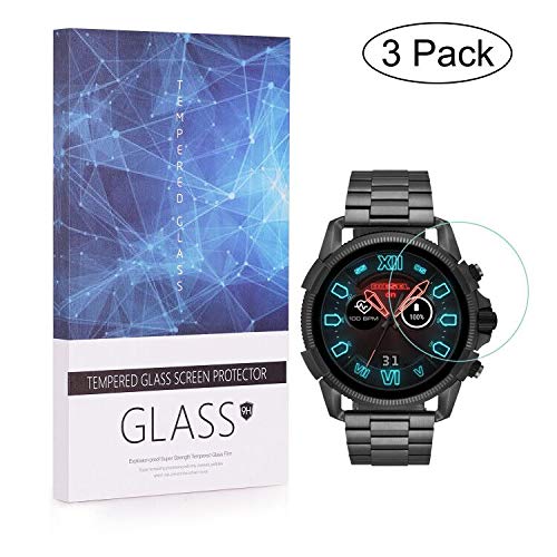 BECEMURU Protector de Pantalla Diesel Full Guard 2.5 Touchscreen, 9H Protector de Pantalla de Vidrio Templado de Cobertura Completa para Smartwatch Diesel(DT2008/DT2009/DT2010/DT2011) [3 Unidades]