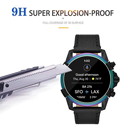 BECEMURU Protector de Pantalla Diesel Full Guard 2.5 Touchscreen, 9H Protector de Pantalla de Vidrio Templado de Cobertura Completa para Smartwatch Diesel(DZT2012/DZT2013) [3 Unidades]