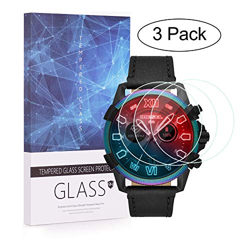 BECEMURU Protector de Pantalla Diesel Full Guard 2.5 Touchscreen, 9H Protector de Pantalla de Vidrio Templado de Cobertura Completa para Smartwatch Diesel(DZT2012/DZT2013) [3 Unidades]