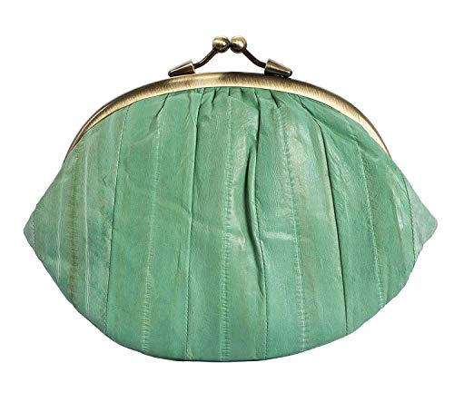 Becksöndergaard - Monedero para mujer, cierre de clip, 100% piel de anguila, 01-Spring Verde (Verde) - 100001-540