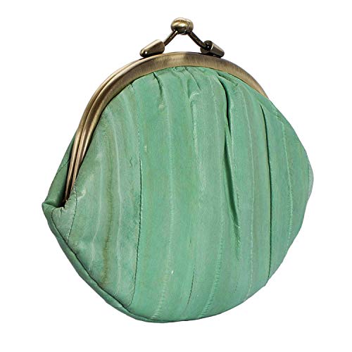 Becksöndergaard - Monedero para mujer, cierre de clip, 100% piel de anguila, 01-Spring Verde (Verde) - 100001-540