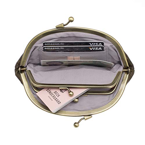 Becksöndergaard - Monedero para mujer, cierre de clip, 100% piel de anguila, 01-Spring Verde (Verde) - 100001-540