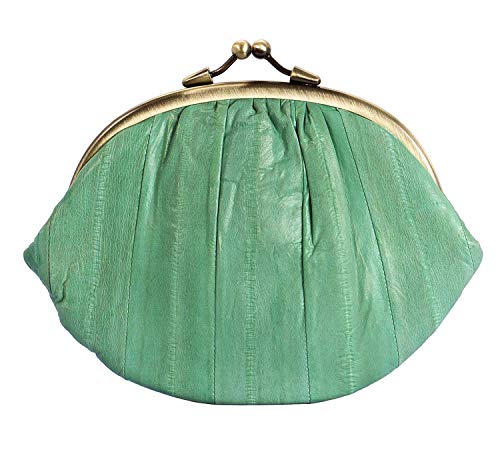 Becksöndergaard - Monedero para mujer, cierre de clip, 100% piel de anguila, 01-Spring Verde (Verde) - 100001-540