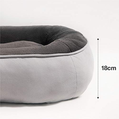 Bedsure Cama Perro Grande Lavable XL - Colchon Perro Cómoda de Felpa Muy Suave - Sofá de Perro 110x76x18cm,Gris