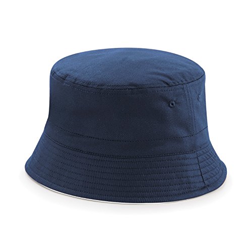Beechfield - Gorro Playero o de Pescador Reversible Diseño clásico Unisex Hombre Mujer - Playa/Piscina (L/XL) (Verde Oliva/Piedra)