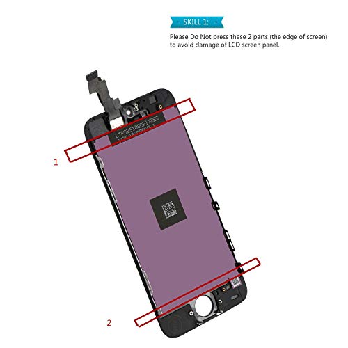Beefix Reemplazo de Pantalla para iPhone SE/5S Negro Pantalla Táctil LCD Digitalizador Conjunto de Marco de Pantalla Conjunto Completo con Kit de Herramientas Gratis