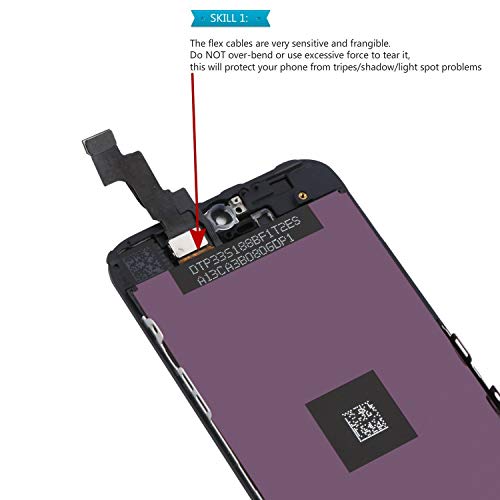 Beefix Reemplazo de Pantalla para iPhone SE/5S Negro Pantalla Táctil LCD Digitalizador Conjunto de Marco de Pantalla Conjunto Completo con Kit de Herramientas Gratis