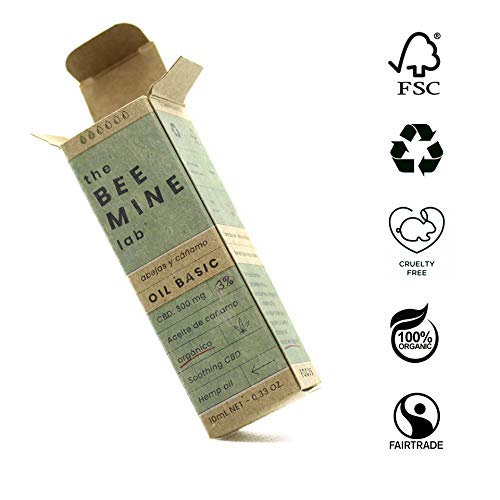 Beemine Aceite de Cáñamo Orgánico 300 mg (3%) Espectro Completo - 100% Natural - Alivio Estrés y Ansiedad - 10ml