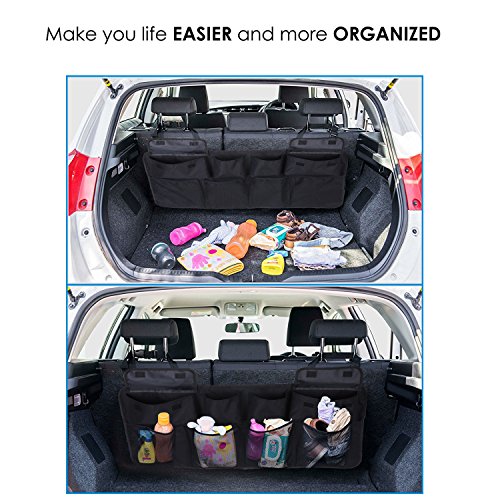 Beepzoo - Organizador para asiento trasero de coche, accesorios de carga, ahorro de espacio, resistente, se adapta a todoterrenos, con tapa inferior