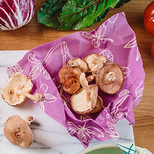 Bee's Wrap Juego de envoltorios de 3 tamaños Surtidos, Color Morado