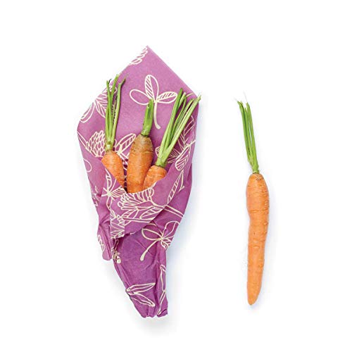 Bee's Wrap Juego de envoltorios de 3 tamaños Surtidos, Color Morado