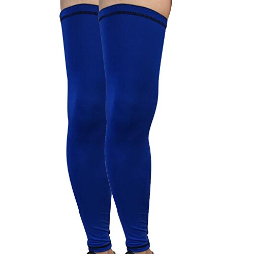 Beinwärmer Leg Warmers/Accesorio de Ciclismo,Anti-UV Perneras Mangas Elástica Transpirable Como, Calcetines de Compresion de Pierna Completa (1 Paio) Azul L