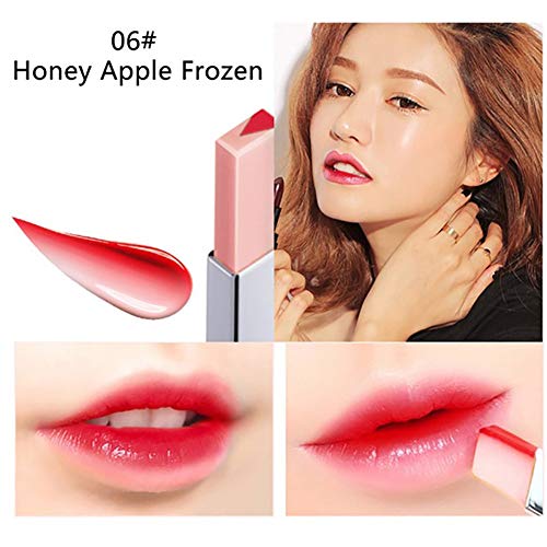 Beito 1 UNID Maquillaje Dos tonos Lápiz labial Hidratante Gradiente Lápiz labial Larga duración Labio Labio Belleza Labios naturales Cosméticos Barra de labios Tinte Regalo para niñas (06)