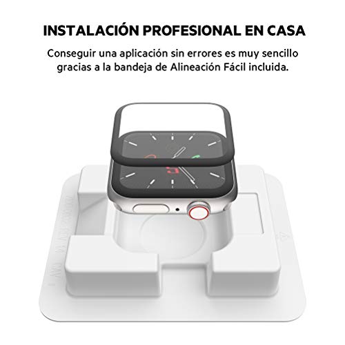 Belkin - Protector de pantalla para Apple Watch Series 5 y 4, protector de borde a borde para el modelo de 44 mm